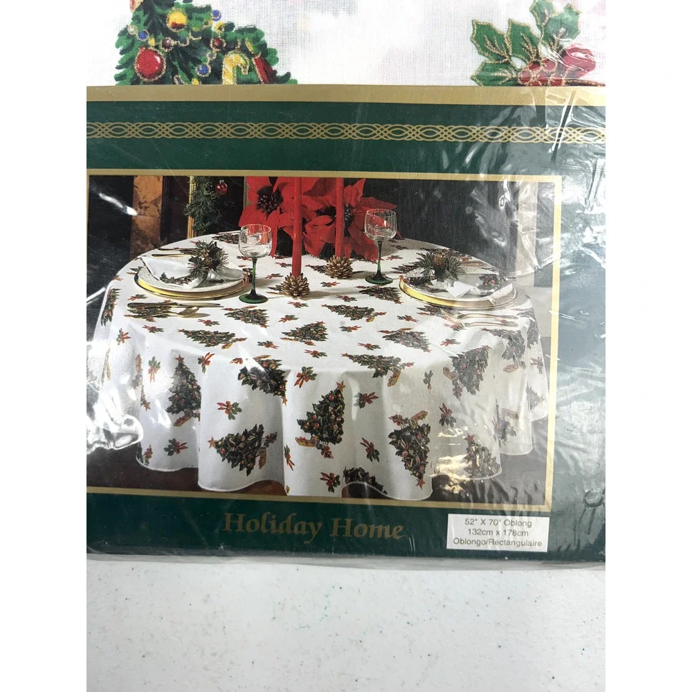 Holiday Time‎ Oblong Christmas tree table Cloth 52